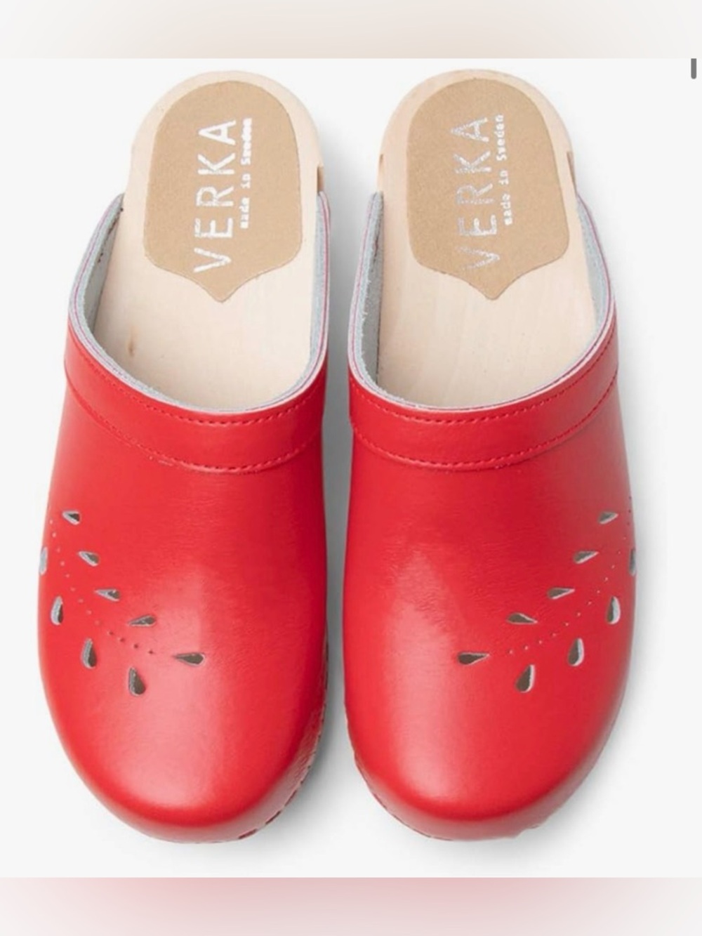 NEW Verka Blomma Wood Wooden Swedish Clogs Lingonberry Red EU Sz 40 US 9-9.5